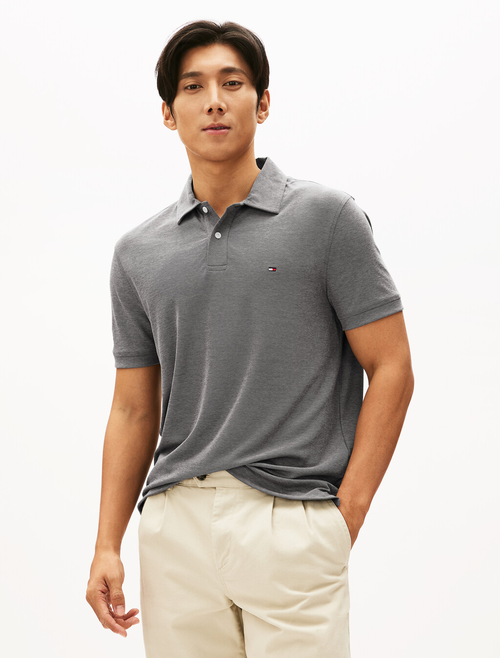 Performance 牛津布 Polo 衫, Black / White, hi-res