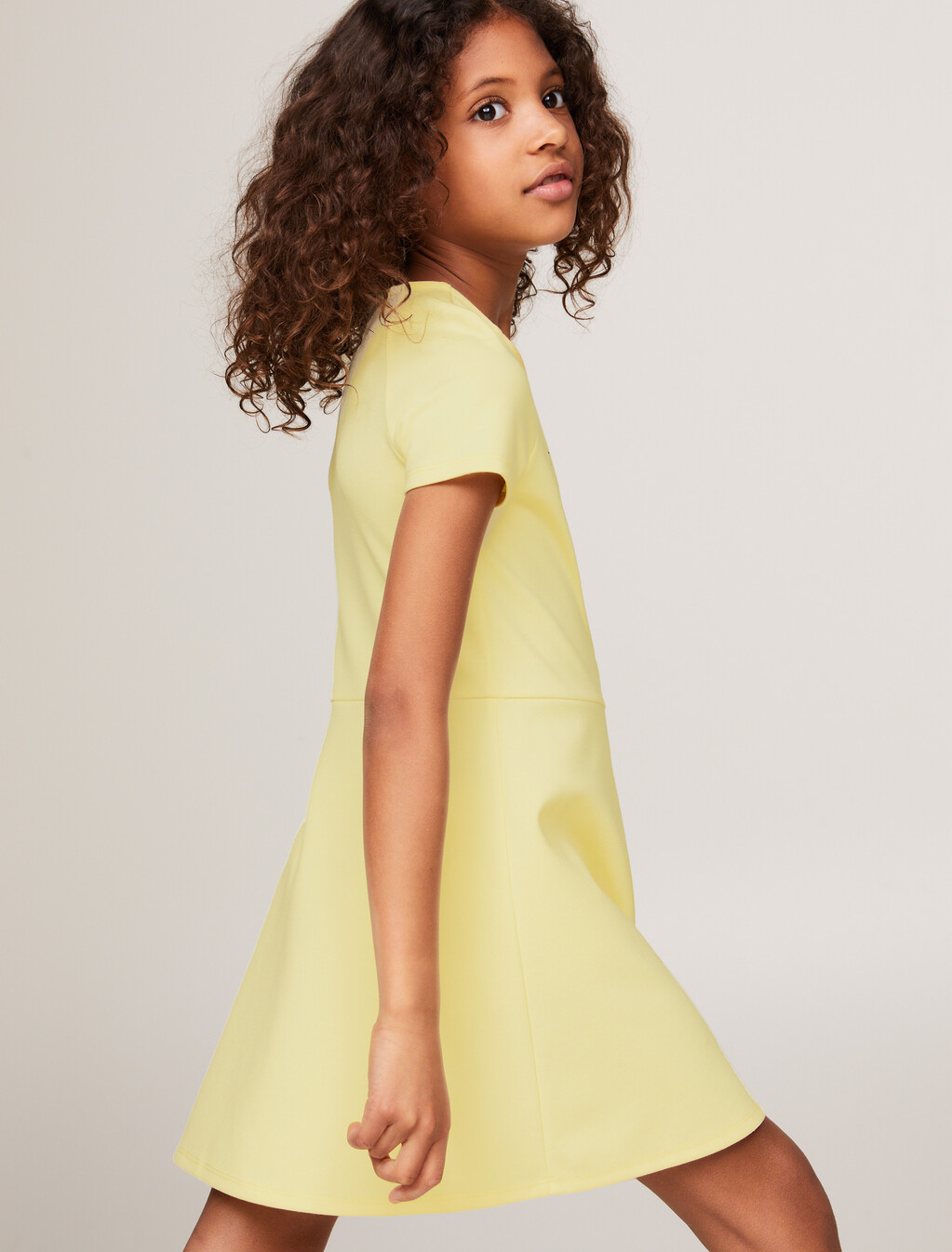 Essential Logo Fit And Flare Dress, Lemon Zest, hi-res