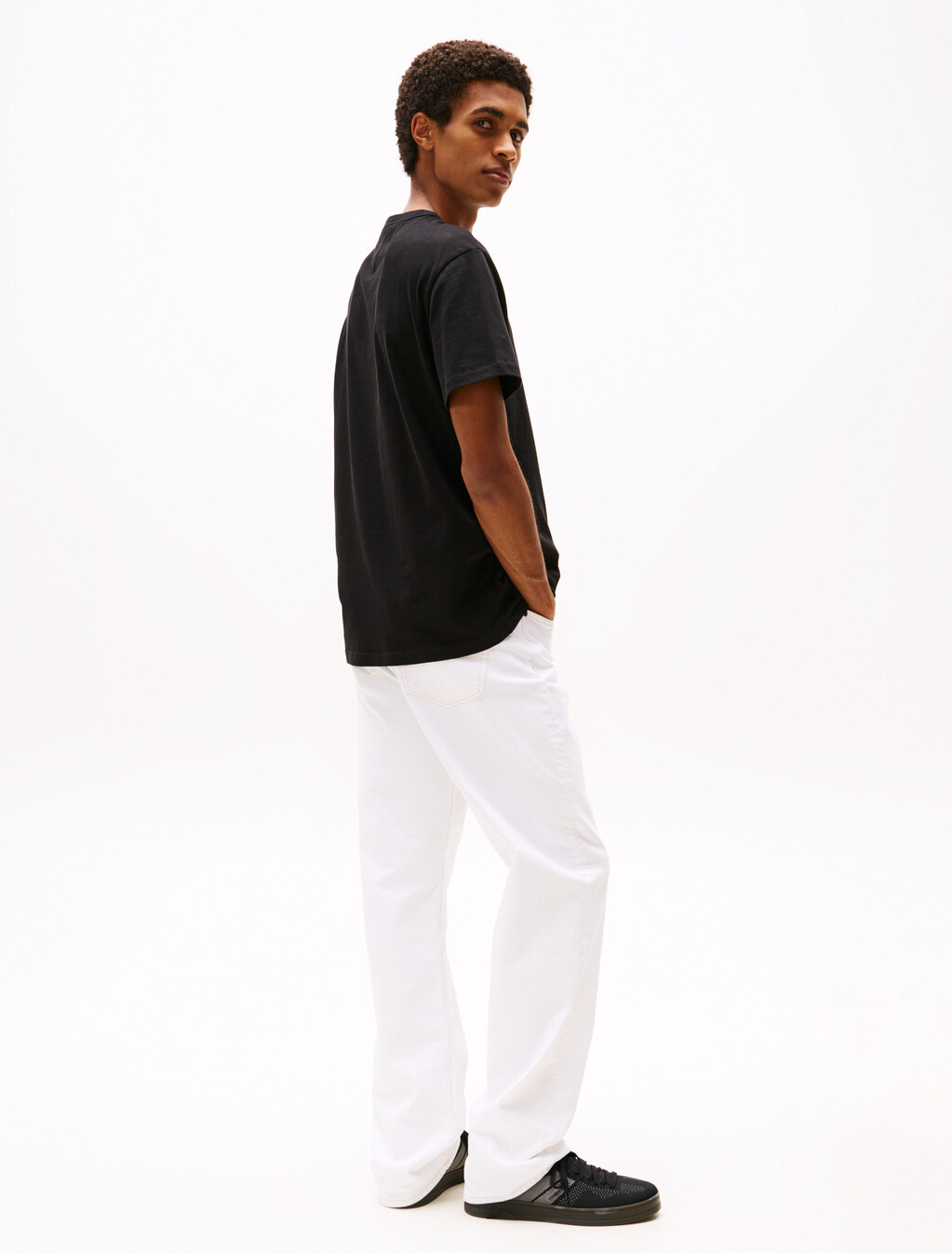 Tommy 貼章圓領 T 恤, Black, hi-res