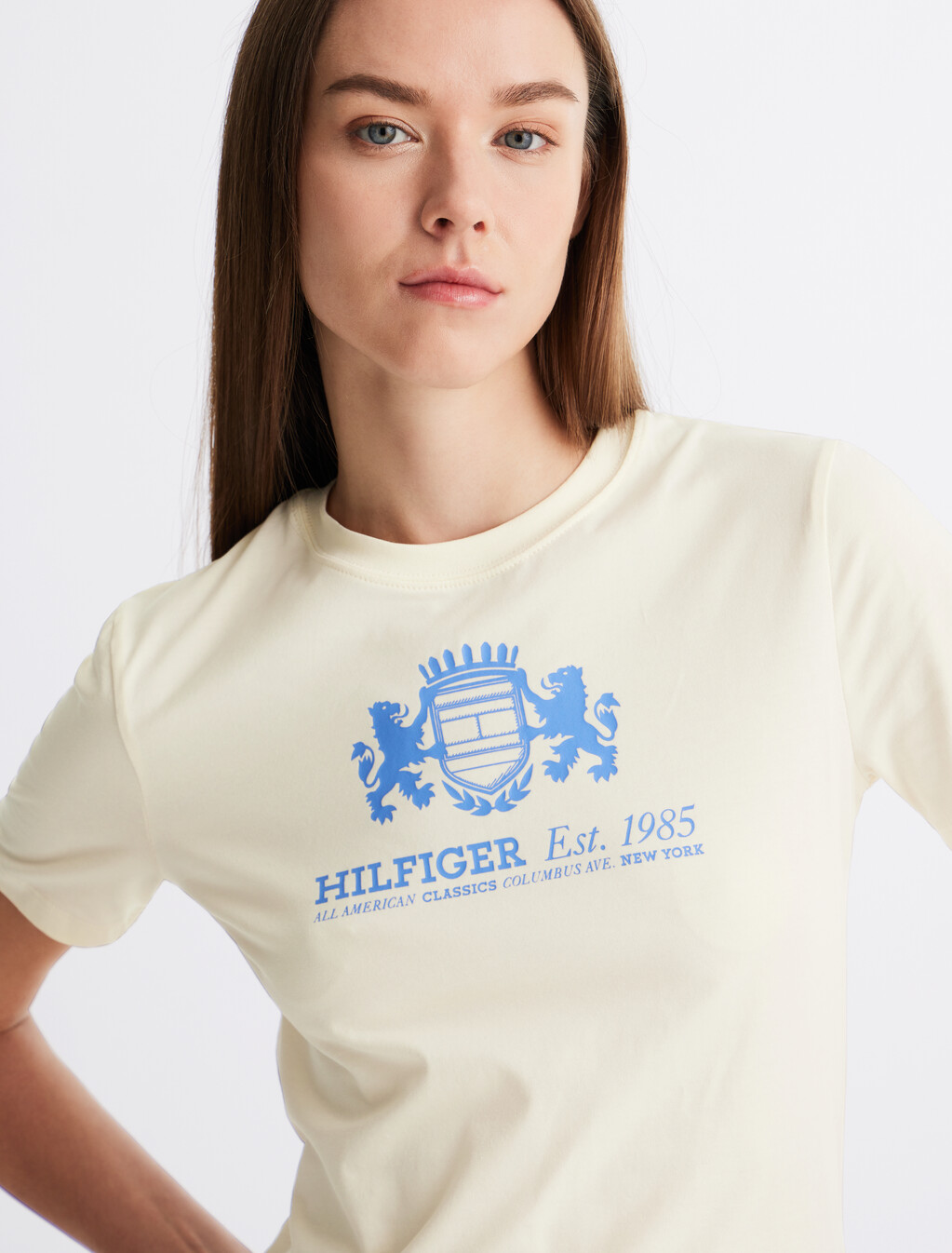 學院風修身 T 恤, Calico, hi-res