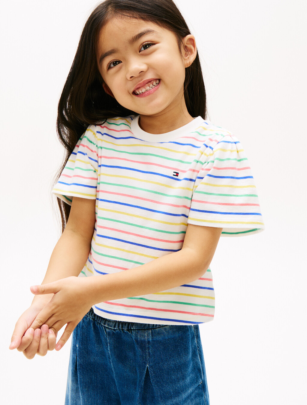Stripe Relaxed Jersey Crew Neck Top, Ancient White Stripes, hi-res