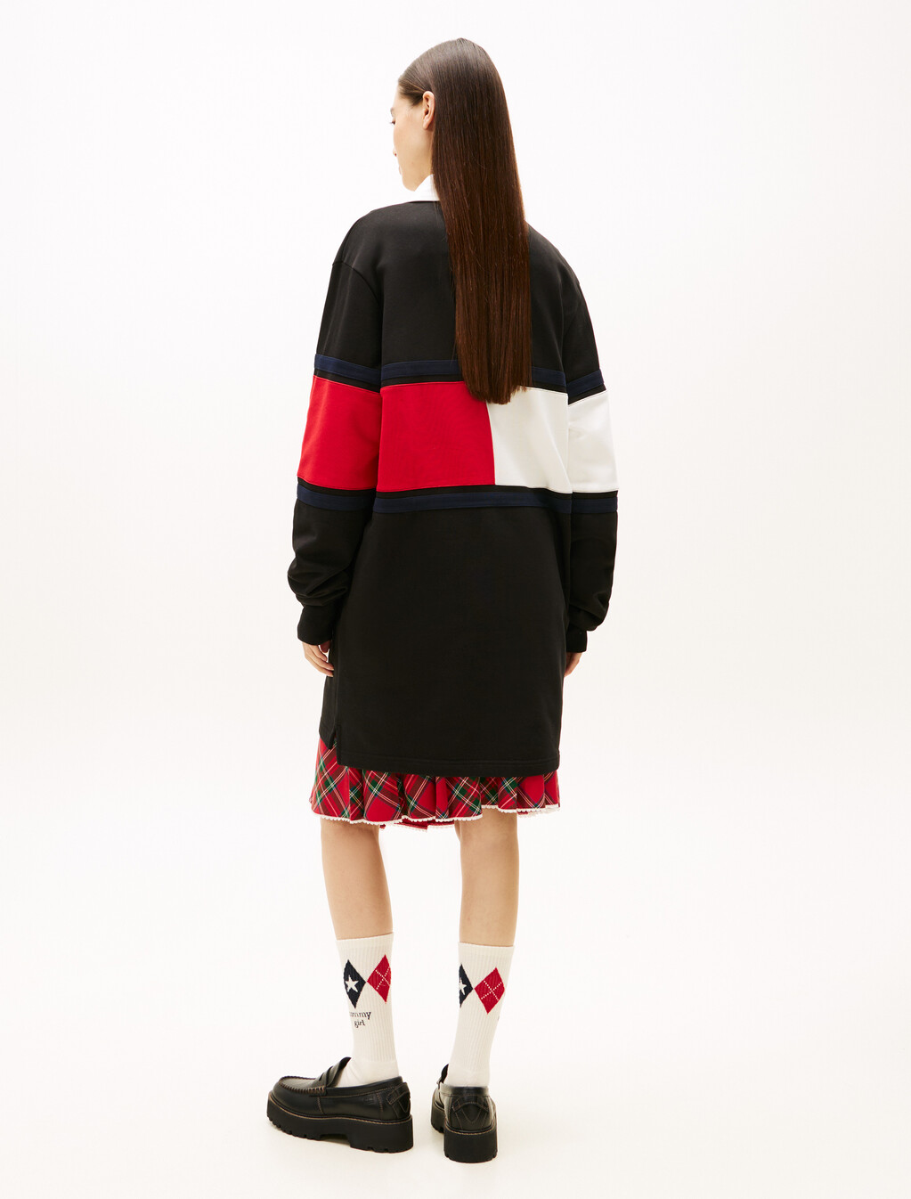 Tommy Girl Star Graphic Rugby Dress, Black, hi-res