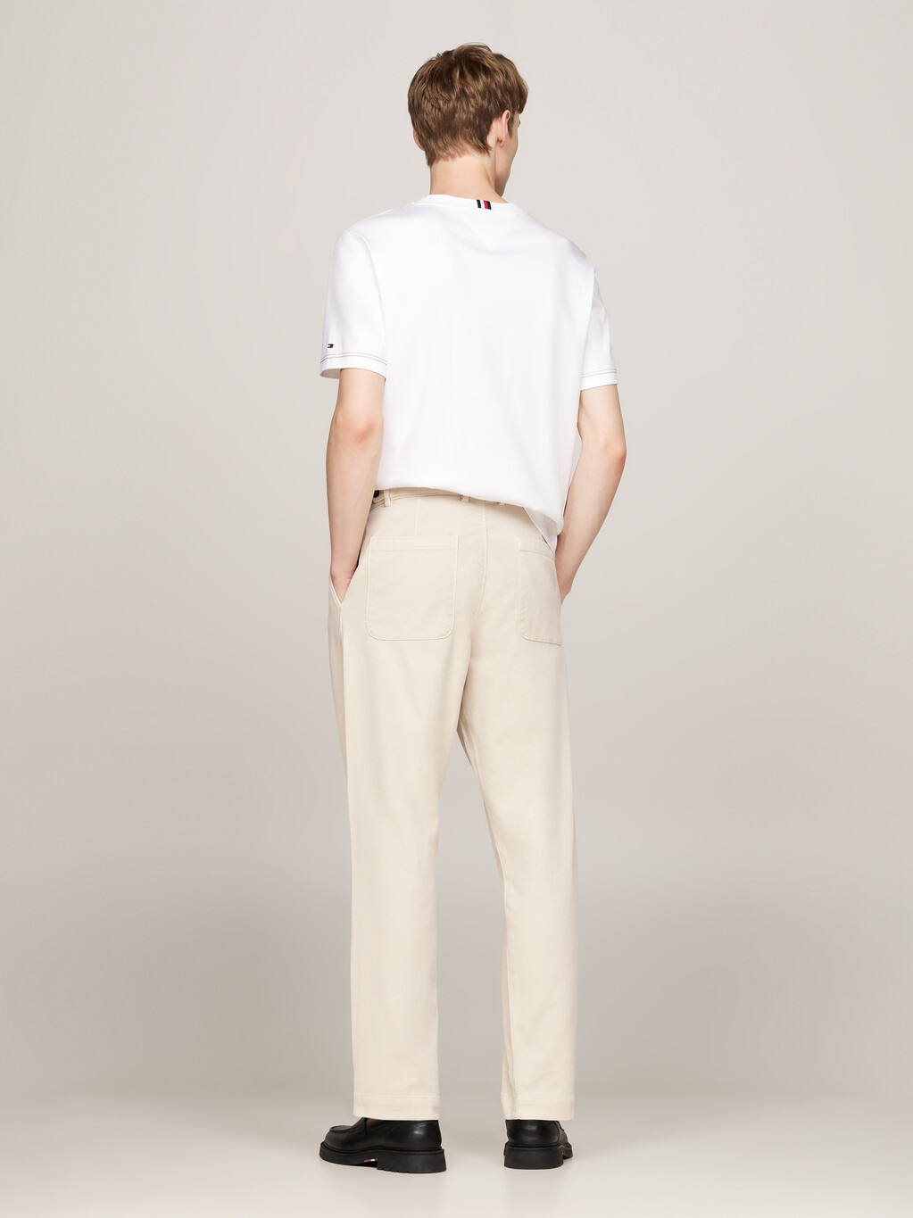 Garment Dyed Twill Pleated Tapered Chinos, Classic Beige, hi-res