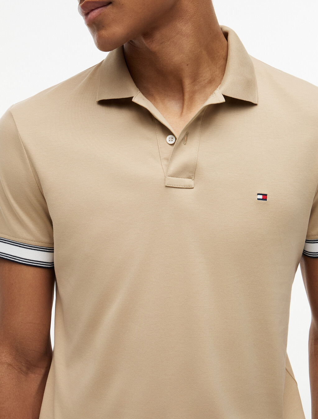 Slim Fit Fluid Cotton Polo Shirt, Batique Khaki, hi-res