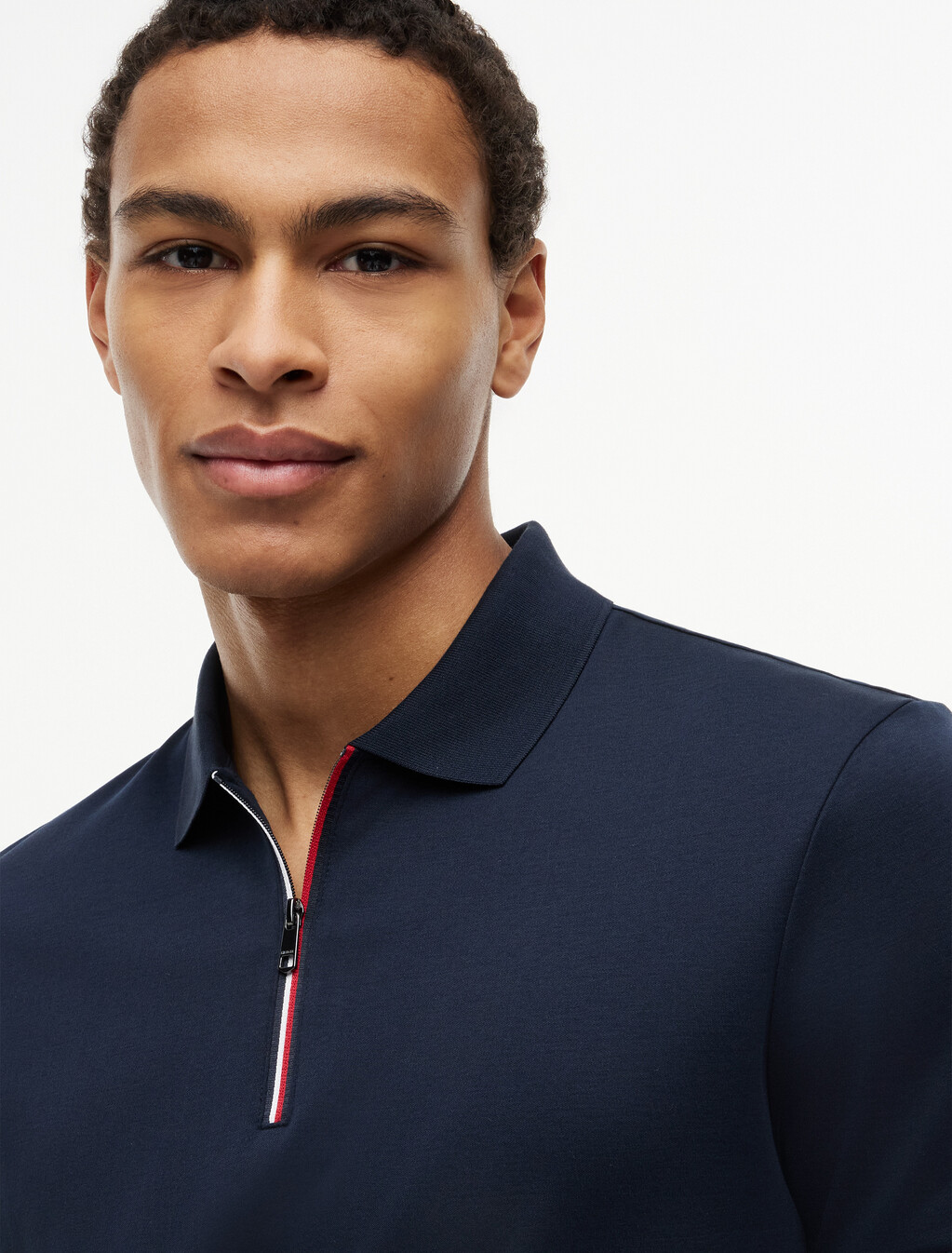 Regular Fit Fluid Cotton Polo Shirt, Navy Blue, hi-res