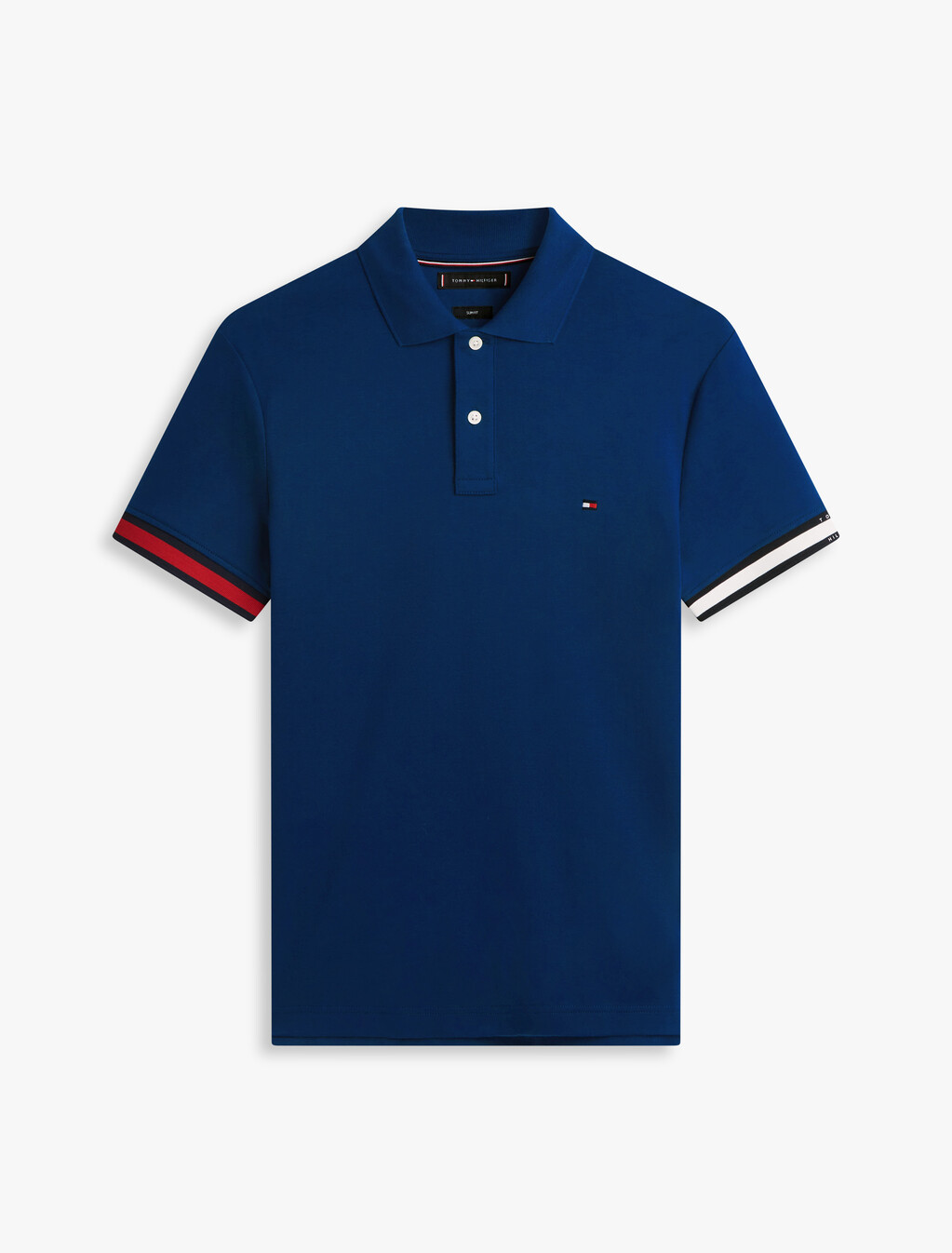 Slim Fit Interlock Knit Tipped Polo Shirt, Carbon Navy, hi-res