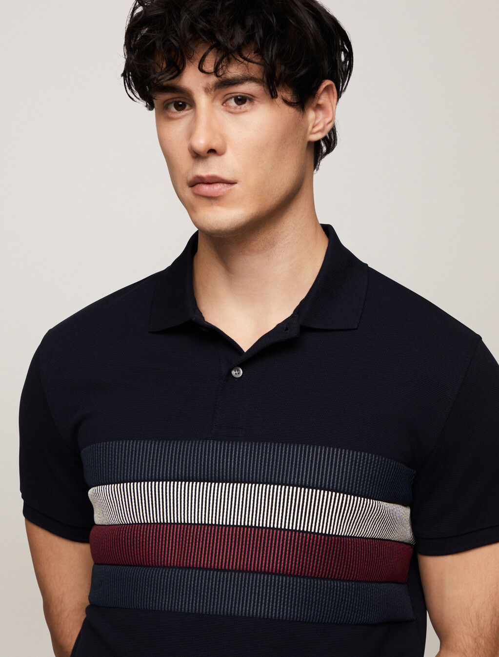 Shadow Global Stripe Regular Polo, Desert Sky, hi-res