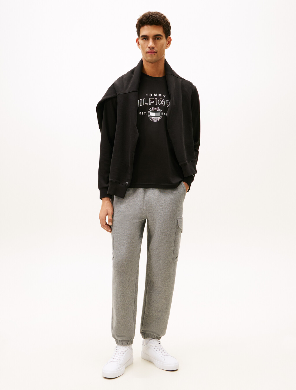 Interlock Cotton Long Sleeve T-Shirt, Black, hi-res