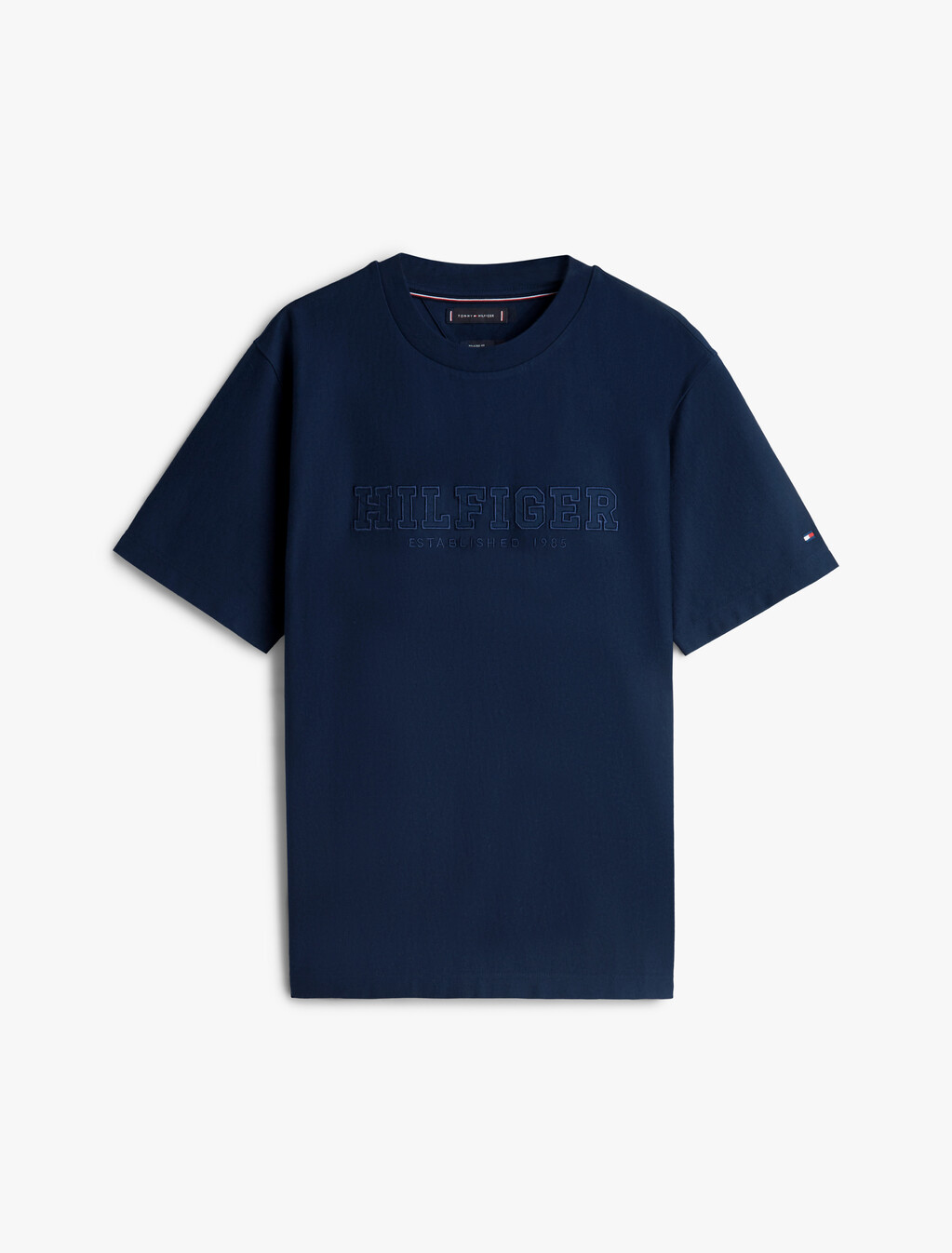 Logo Embroidery Relaxed Crew Neck T-Shirt, Dark Night Navy, hi-res