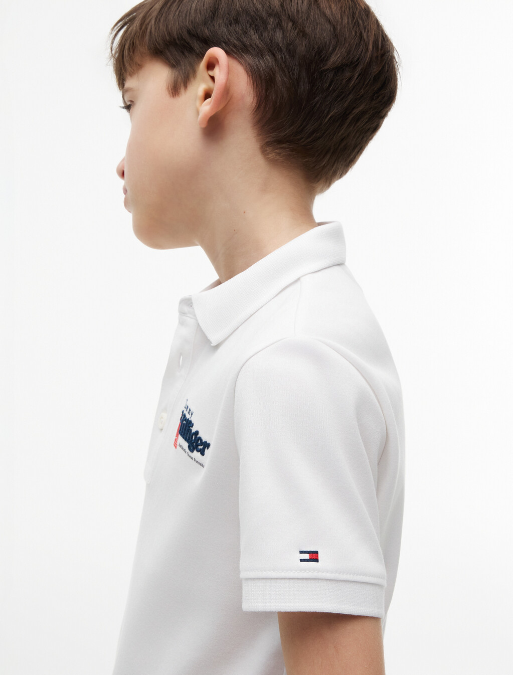 標準版型圖案刺繡 Polo 衫, White, hi-res