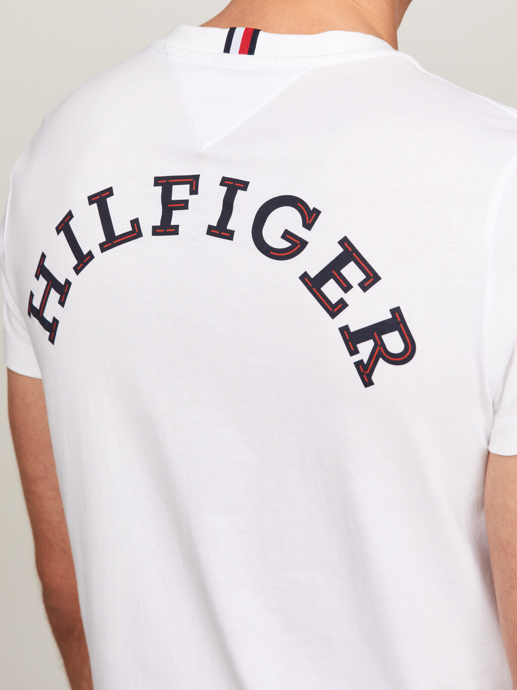 Hilfiger Monotype Back Logo Slim T-Shirt, White, hi-res