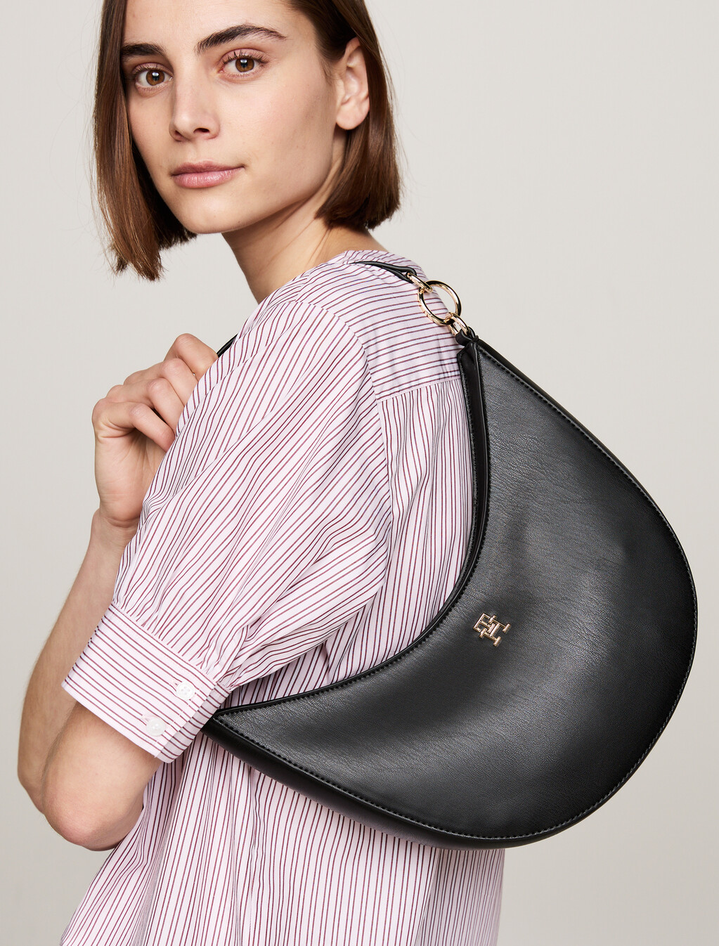 Hilfiger Monotype Shoulder Bag, Black, hi-res