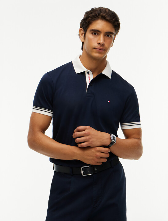 Regular Fit Interlock Contrast Polo Shirt