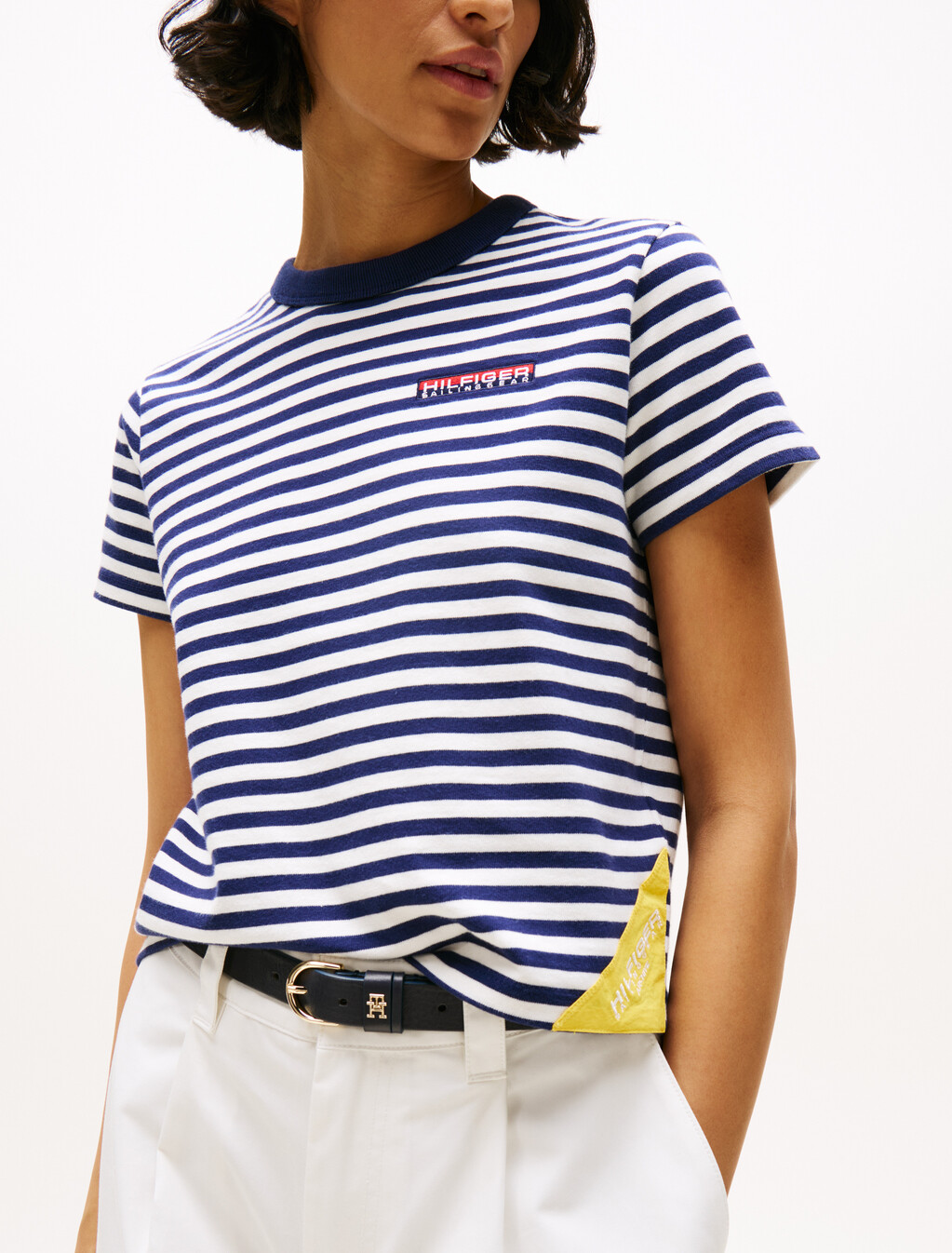 Hilfiger Sailing 航海風布列塔尼條紋寬鬆 T 恤, Yale Navy Stripe, hi-res