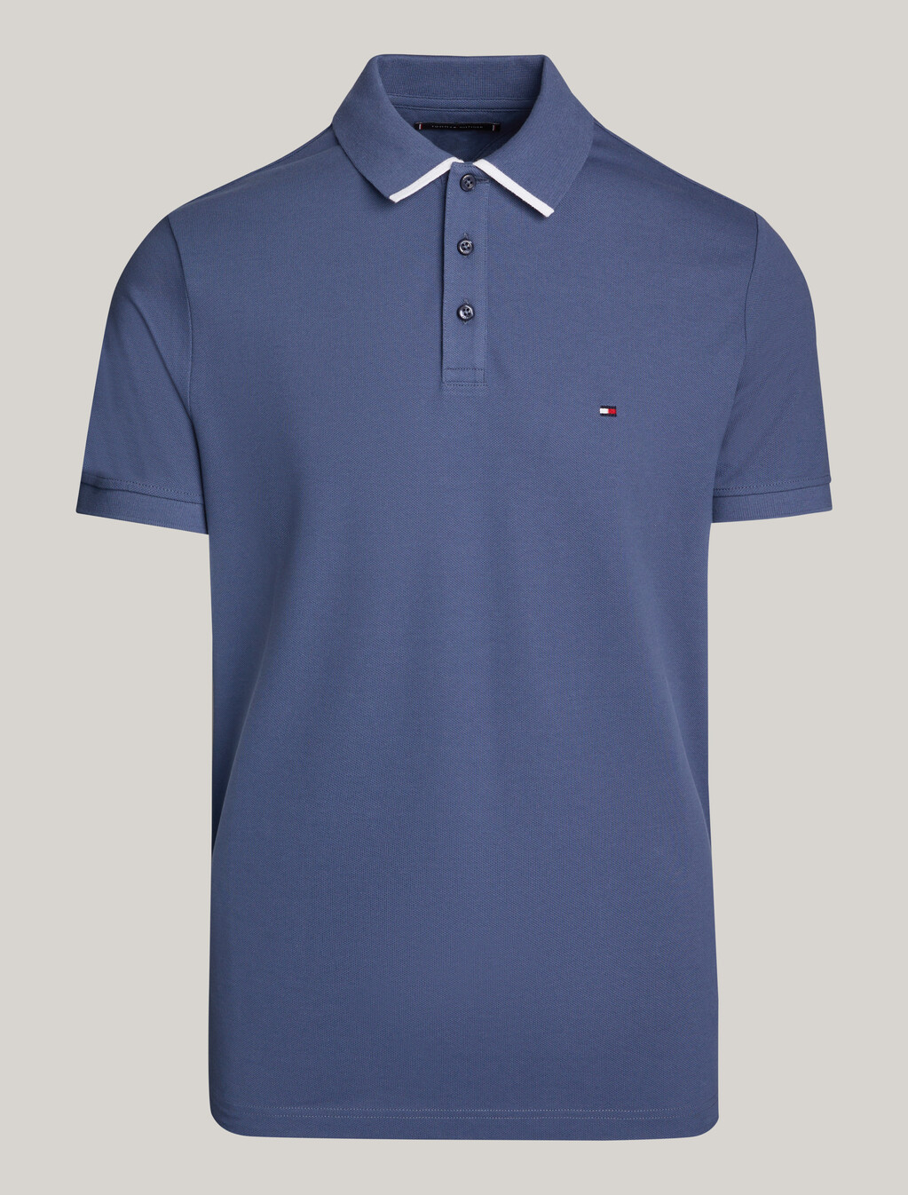 Hilfiger Monotype Tiped 常規版型 Polo 衫, Faded Indigo, hi-res