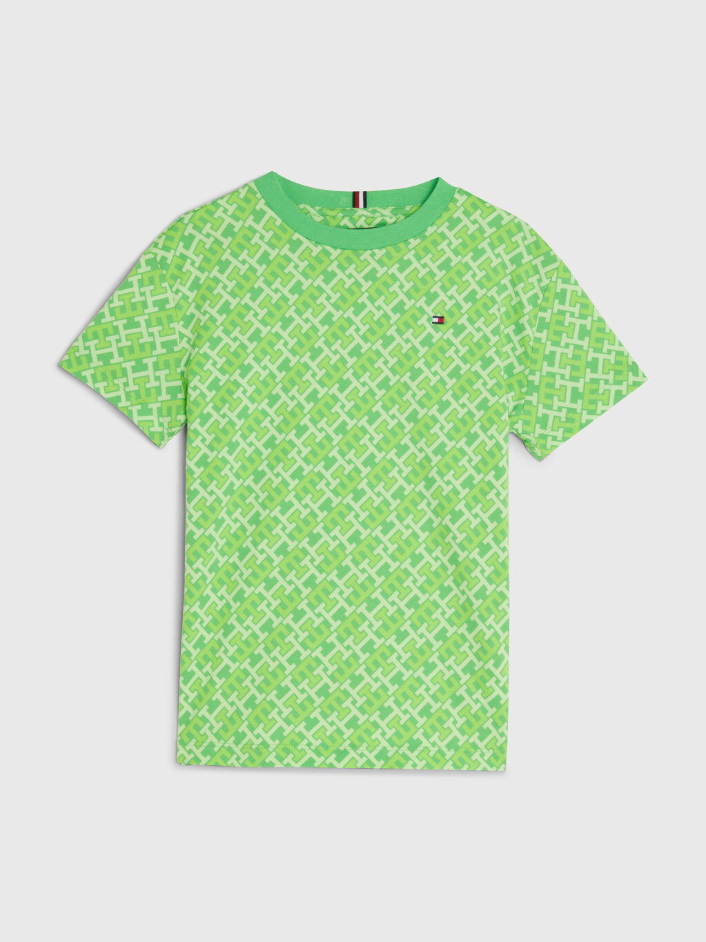 TH Monogram Print T-Shirt, Spring Lime Monogram, hi-res
