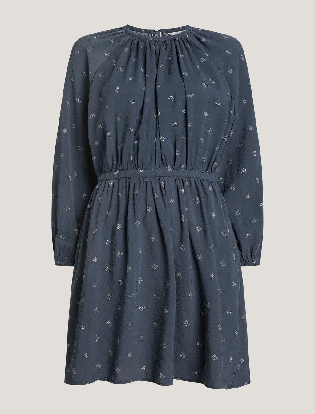 TH Monogram Viscose Crepe Dress, Monogram Critter/ Grey Blue, hi-res