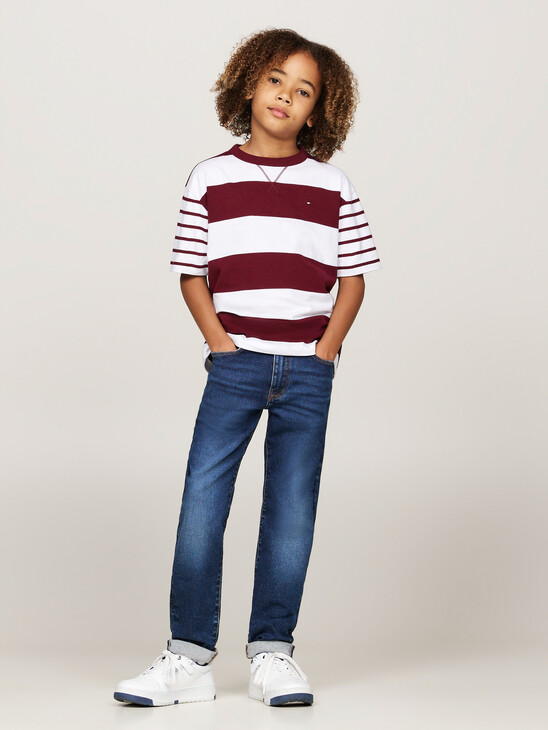 Mixed Stripe Crew Neck T-Shirt