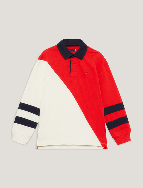 拼色長袖 Polo 衫