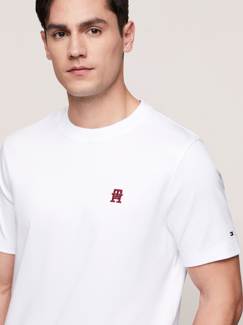 TH Monogram Interlock Cotton T-Shirt, Optic White, hi-res