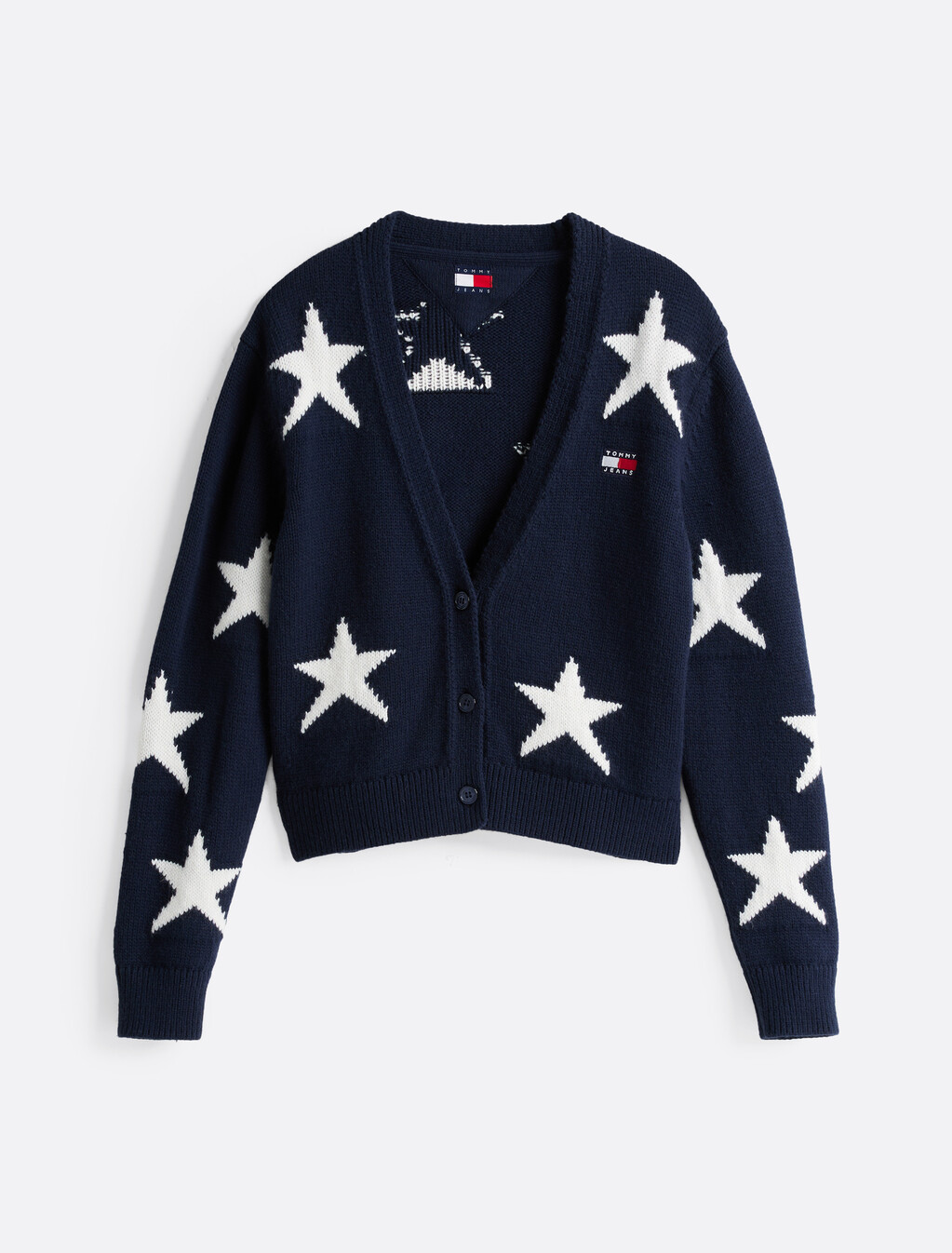 Star Knit Cardigan With Wool, Dark Night Navy, hi-res