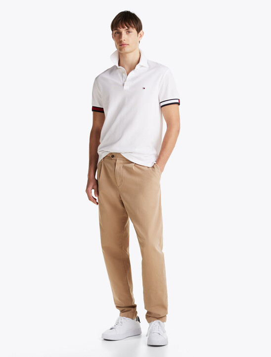 旗幟袖口修身 Polo 衫
