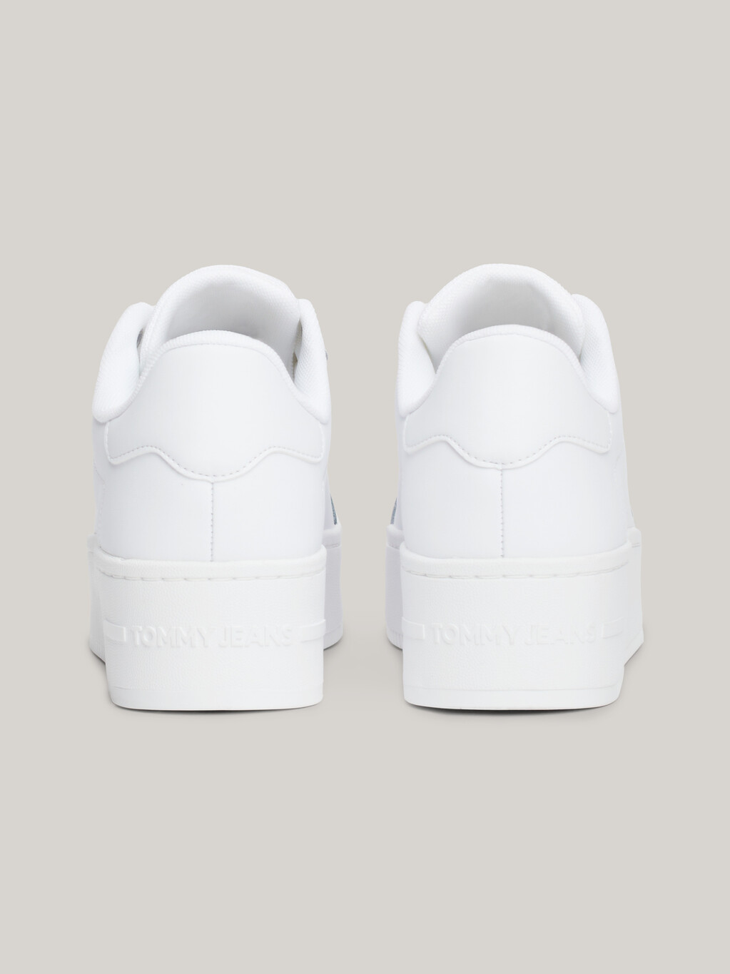 Essential Leather Fine-Cleat Flatform Trainers, White, hi-res