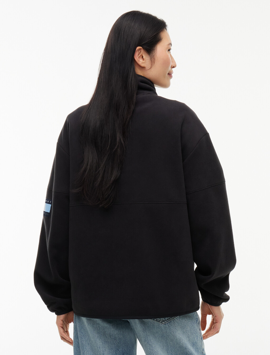 Polar Fleece Quarter-Zip Sweatshirt, Black, hi-res