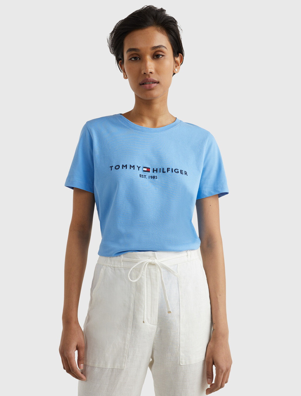 Pure Organic Cotton Logo T-Shirt, Hydrangea Blue, hi-res