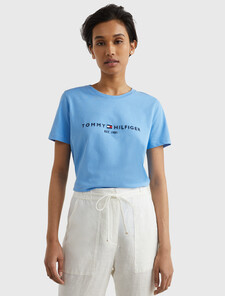 Pure Organic Cotton Logo T-Shirt, Hydrangea Blue, hi-res