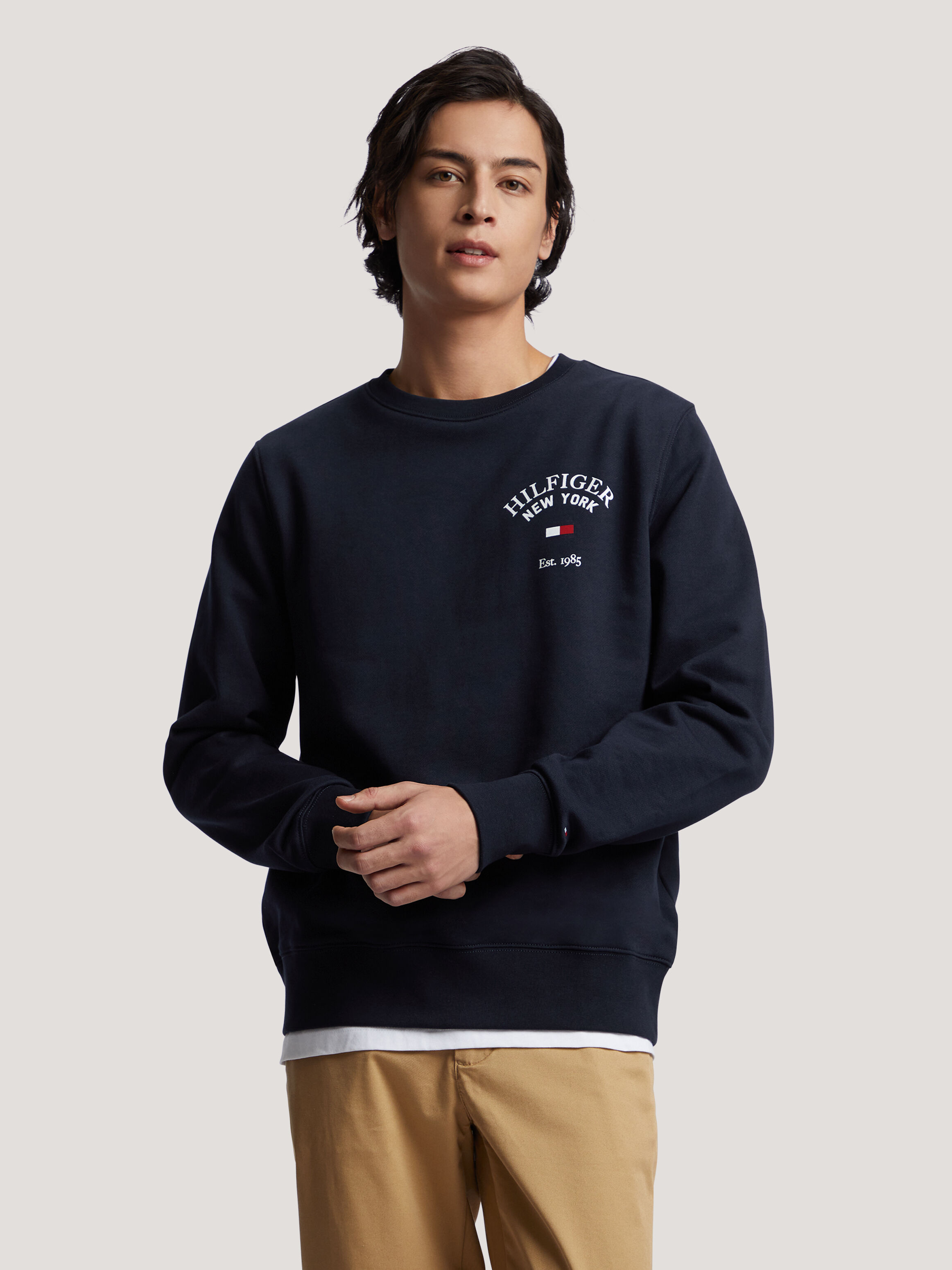 Tommy hilfiger high sale neck logo sweatshirt