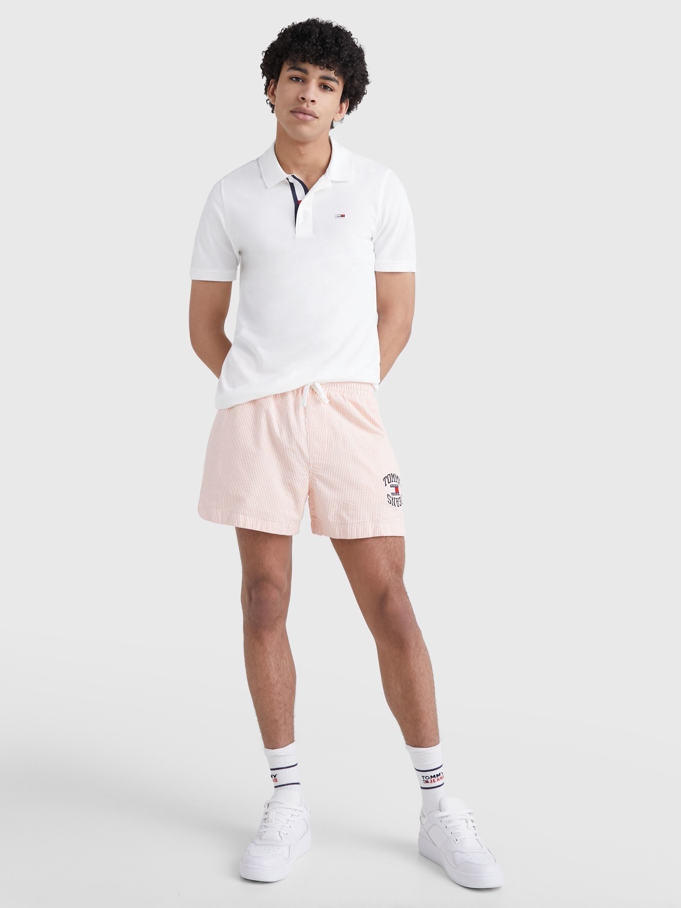 Tommy Jeans Flag Slim Polo white Tommy Hilfiger Taiwan