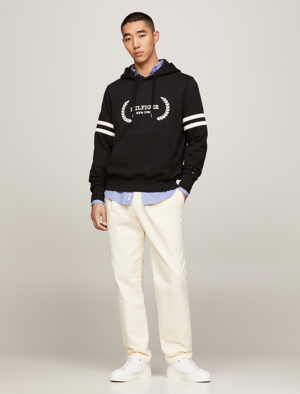 Hilfiger Monotype Brushed Fleece Hoody, Black, hi-res