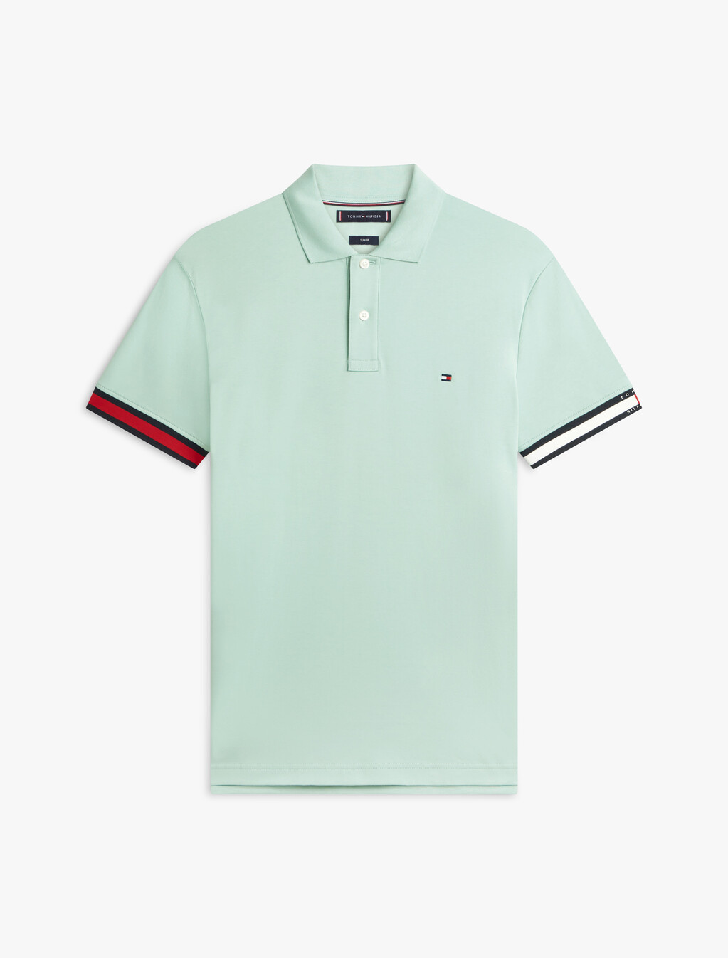 Slim Fit Interlock Knit Tipped Polo Shirt, Crushed Mint, hi-res