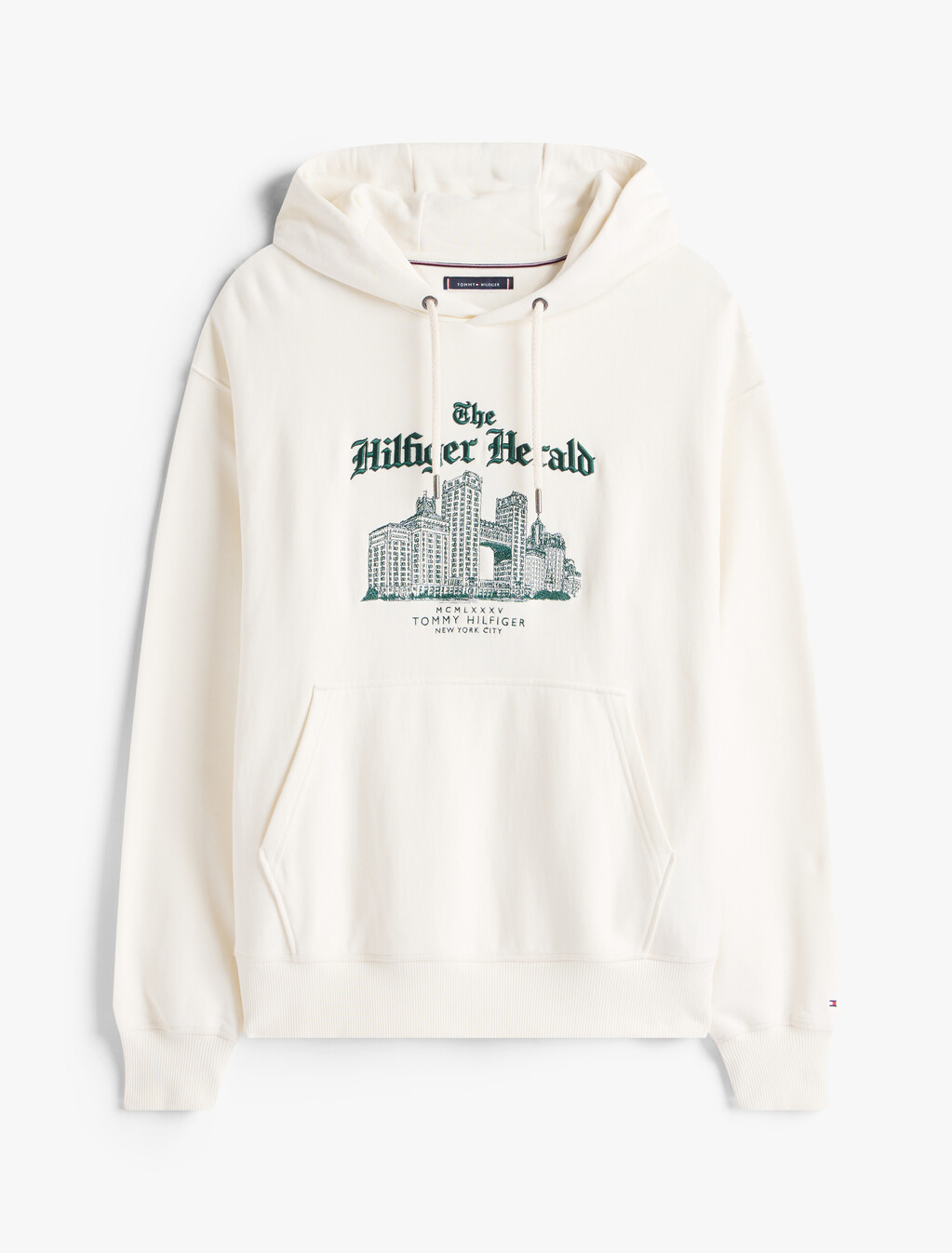 標誌刺繡寬版抽繩連帽衫, Ivory Petal, hi-res