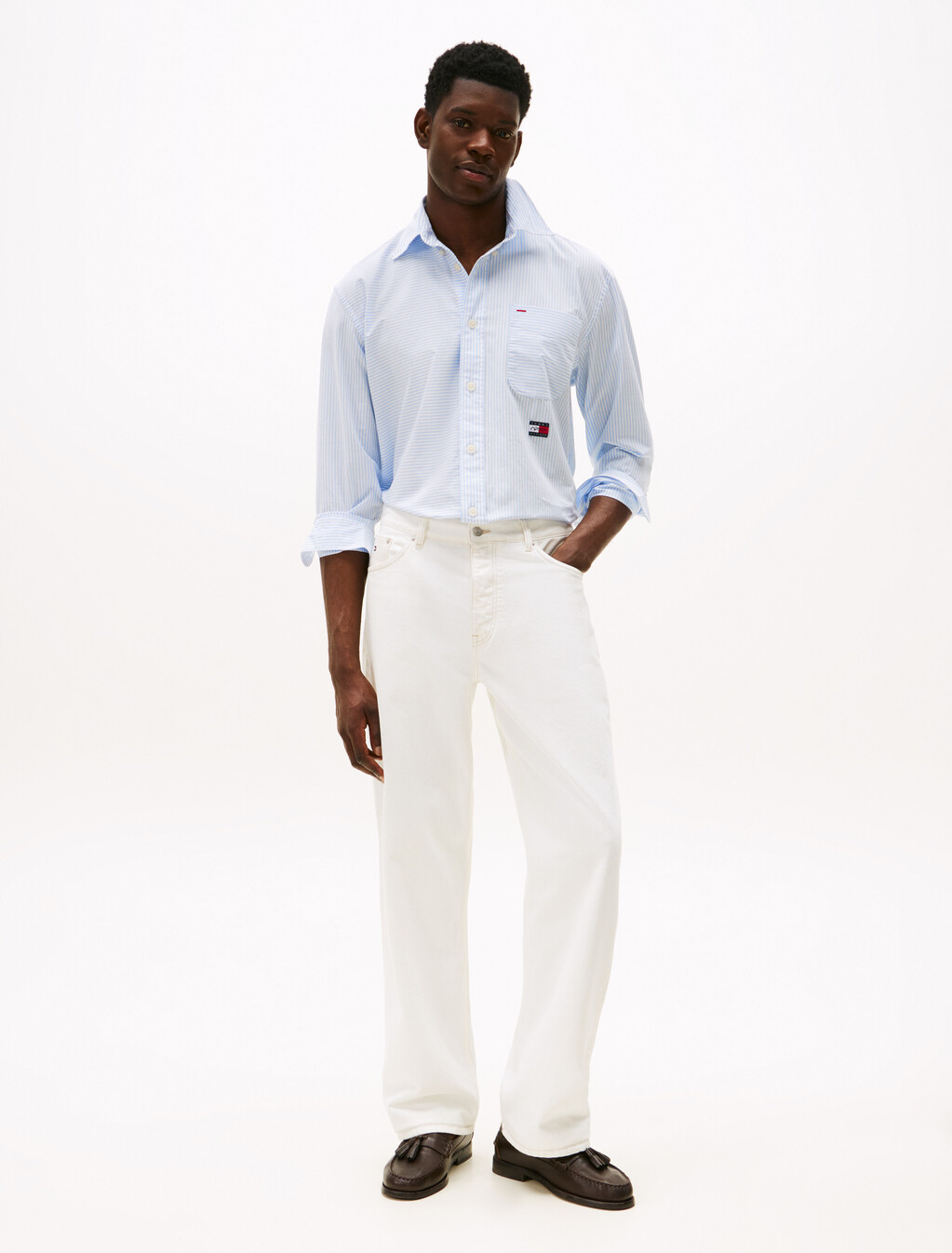 The APXGP Collection Relaxed Shirt With Linen, Blue, hi-res