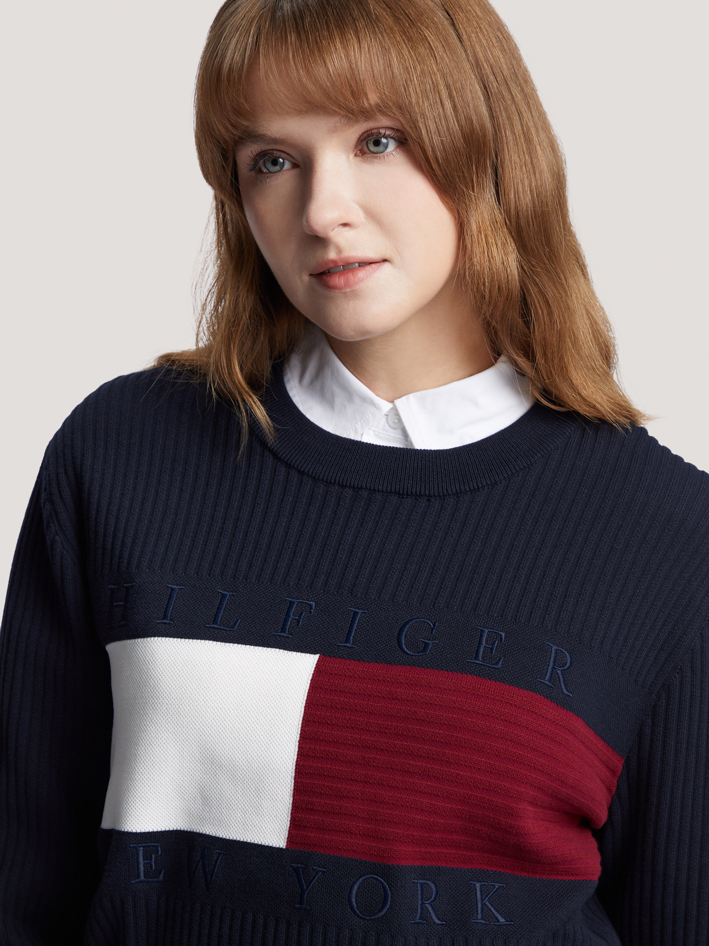 Flag Crew Neck Jumper blue Tommy Hilfiger Taiwan