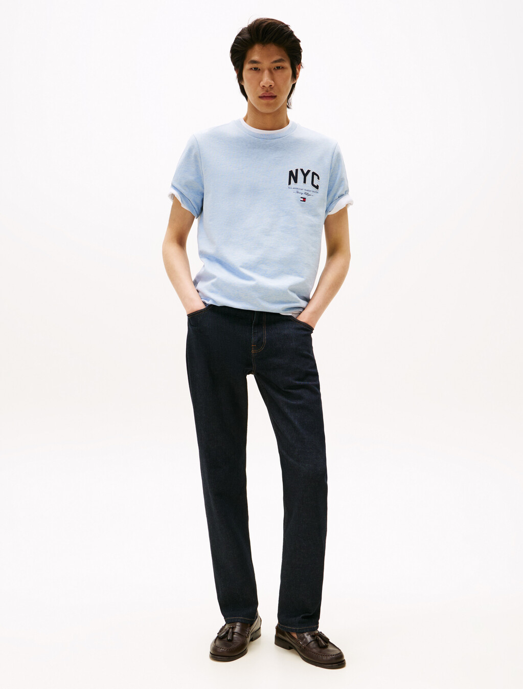 Hilfiger NYC T 恤, Heathered Blue, hi-res
