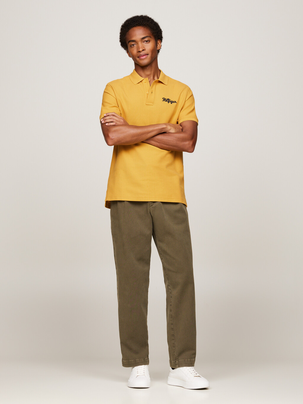 Chain Stitch Logo Embroidery Polo, City Yellow, hi-res