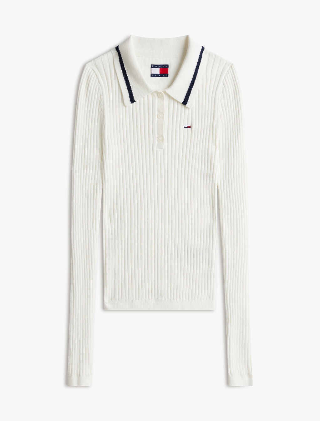 基本款羅紋針織 Polo 衫, Ancient White, hi-res