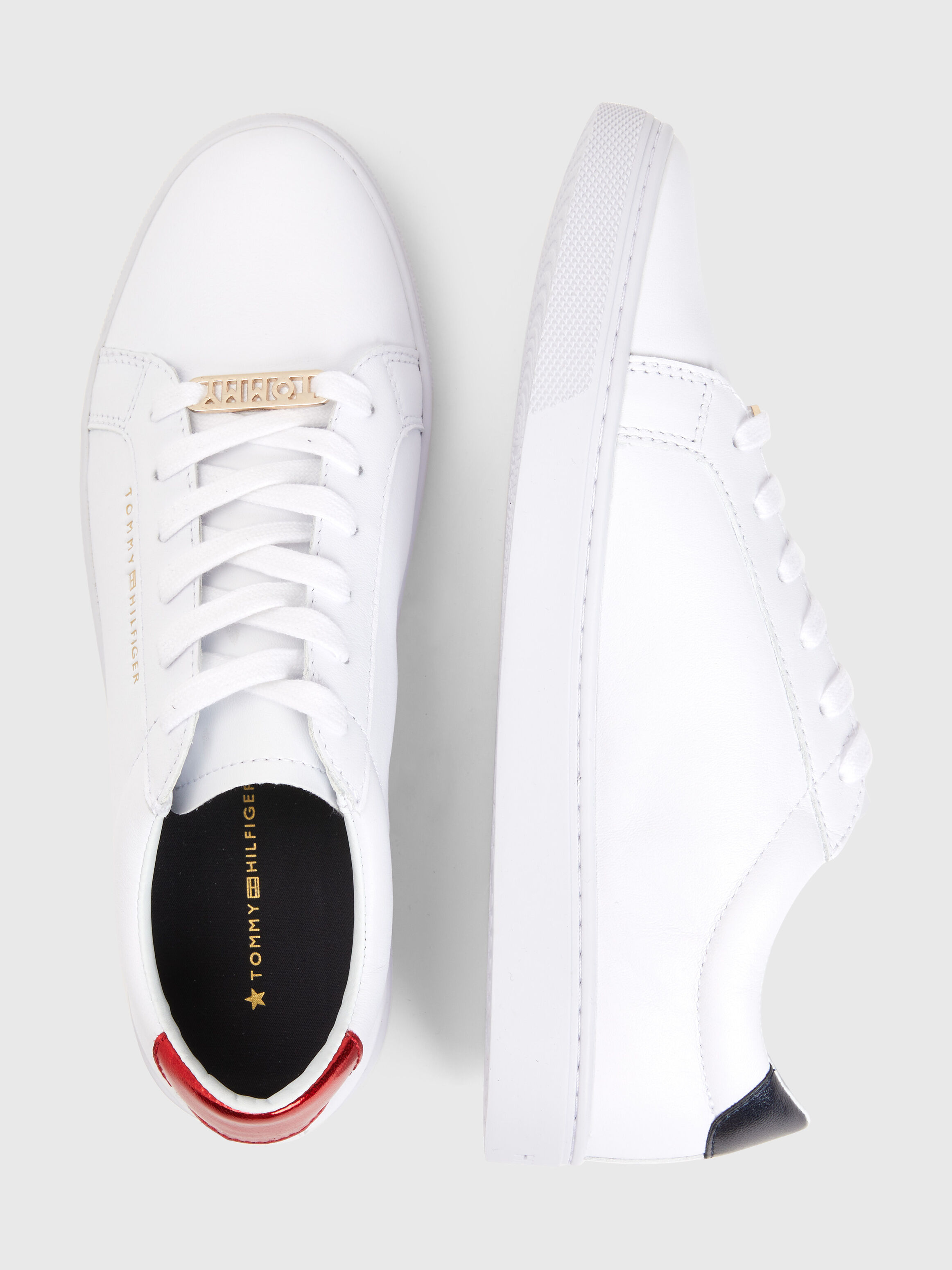 Metallic Back Lace Up Trainers