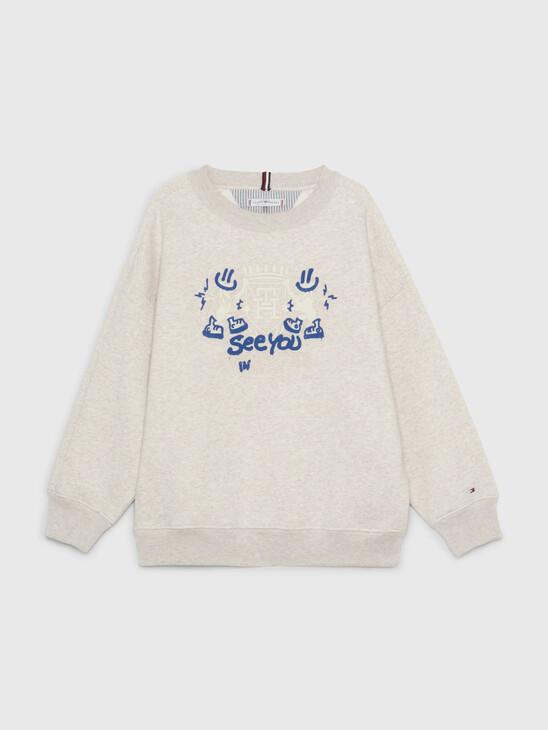 Dual Gender Graphic Logo Oversized Sweatshirt