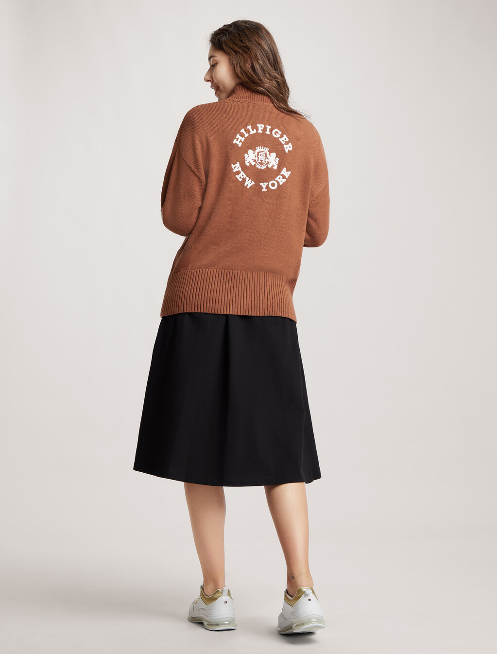 Varsity Mock Neck Sweater, Natural Cognac, hi-res