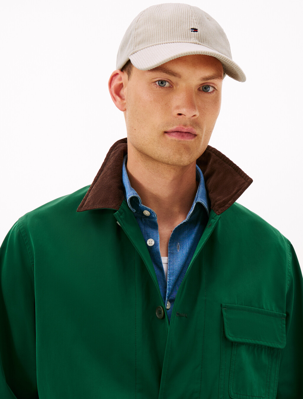 Hilfiger Flag Corduroy Baseball Cap, Classic Beige, hi-res