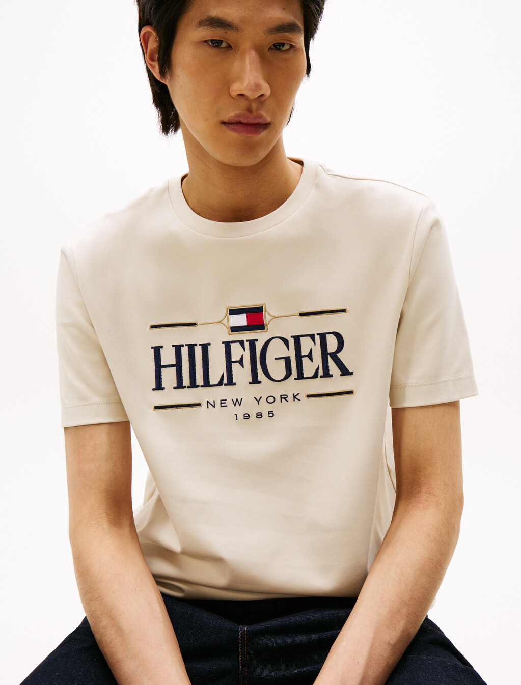 Icon Hilfiger T 恤, Newsprint, hi-res