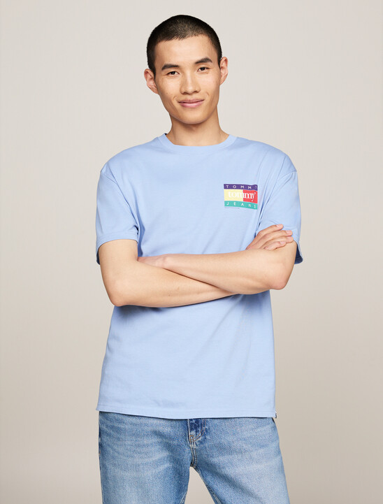 Crew Neck Back Logo T-Shirt, Westside Blue Crew Neck Back Logo T-Shirt