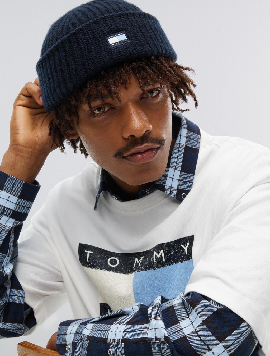 Tonal Flag Pure Wool Beanie, Navy Blue, hi-res