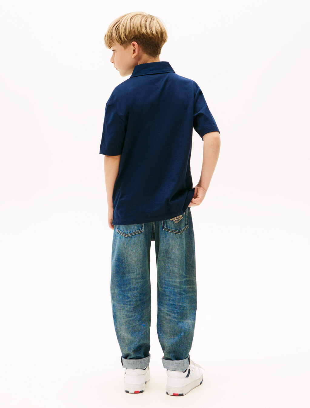 Boys Archive Mixed Graphic Polo, Dark Night Navy, hi-res