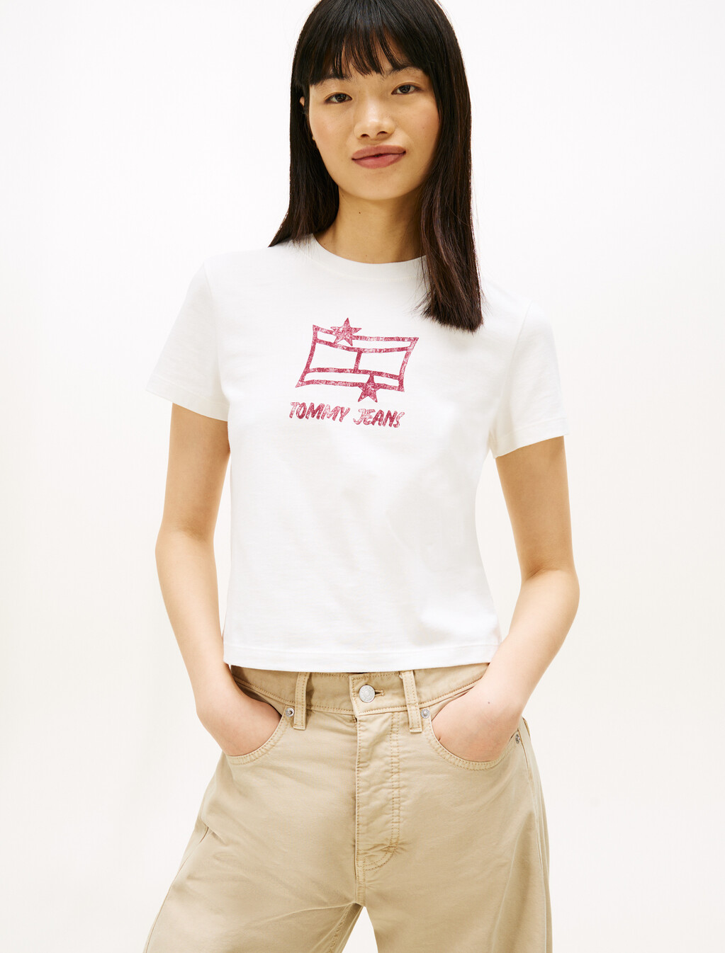 Tommy Star Graphic Print T-Shirt, Ecru, hi-res