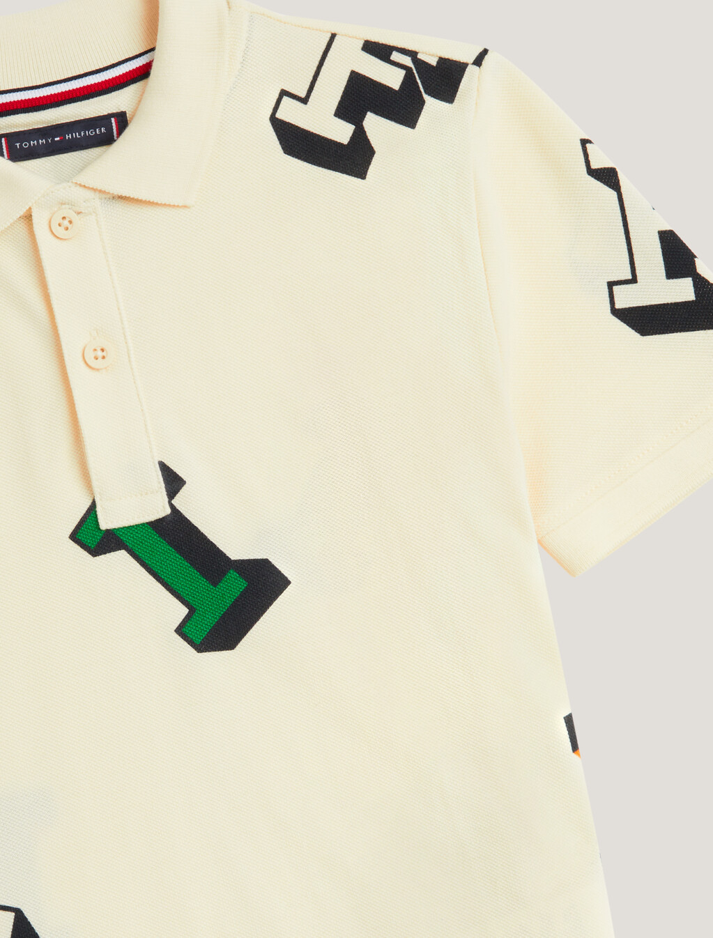 男童裝字母印花 Polo 恤, Calico, hi-res